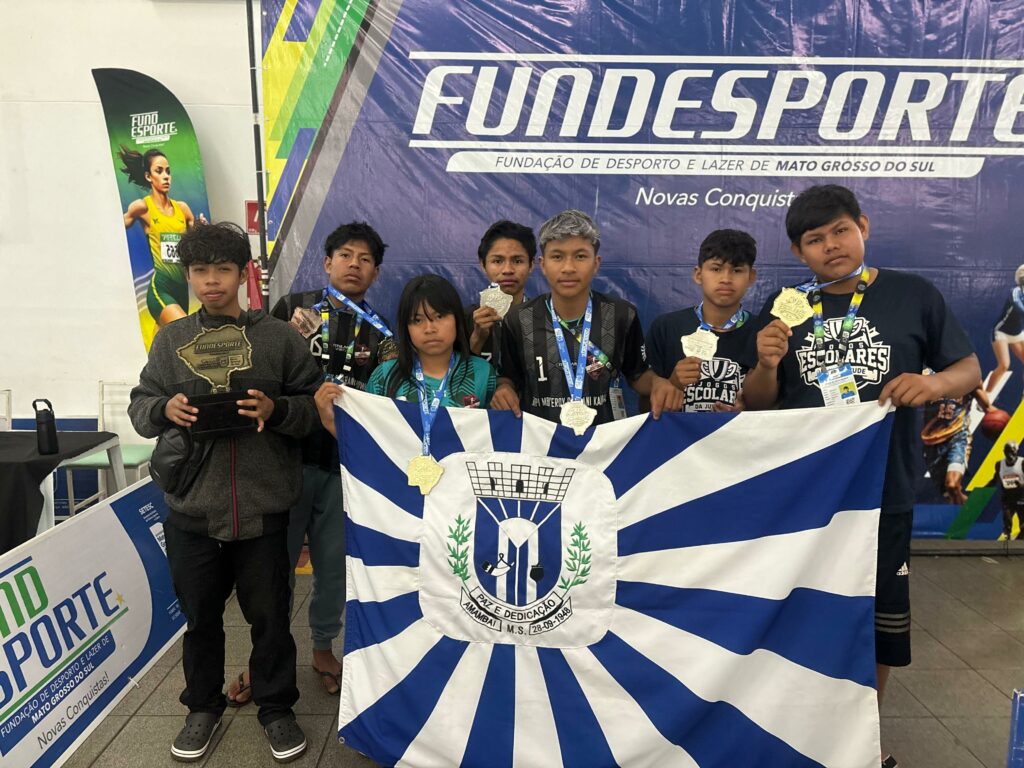 Alunos do Projeto Mbyjarã da Escola Municipal Polo Indígena Mbo’eroy Guarani Kaiowa da aldeia Guapo’y do Município de Amambai, conquistam medalhas nos Jogos Escolares da Juventude, na modalidade de atletismo 12 a 14 anos em Campo Grande
