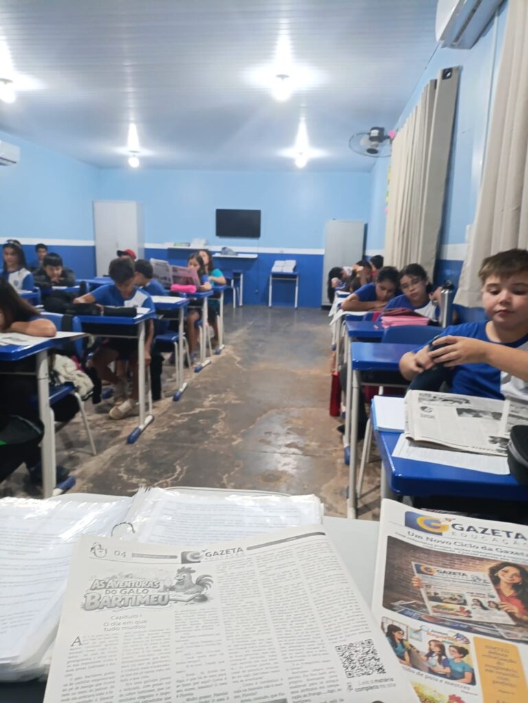Jornal em sala de aula estimula leitura e interpretação na escola Marlene Vilarinho