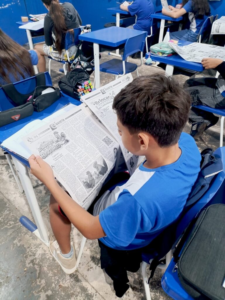 Jornal em sala de aula estimula leitura e interpretação na escola Marlene Vilarinho