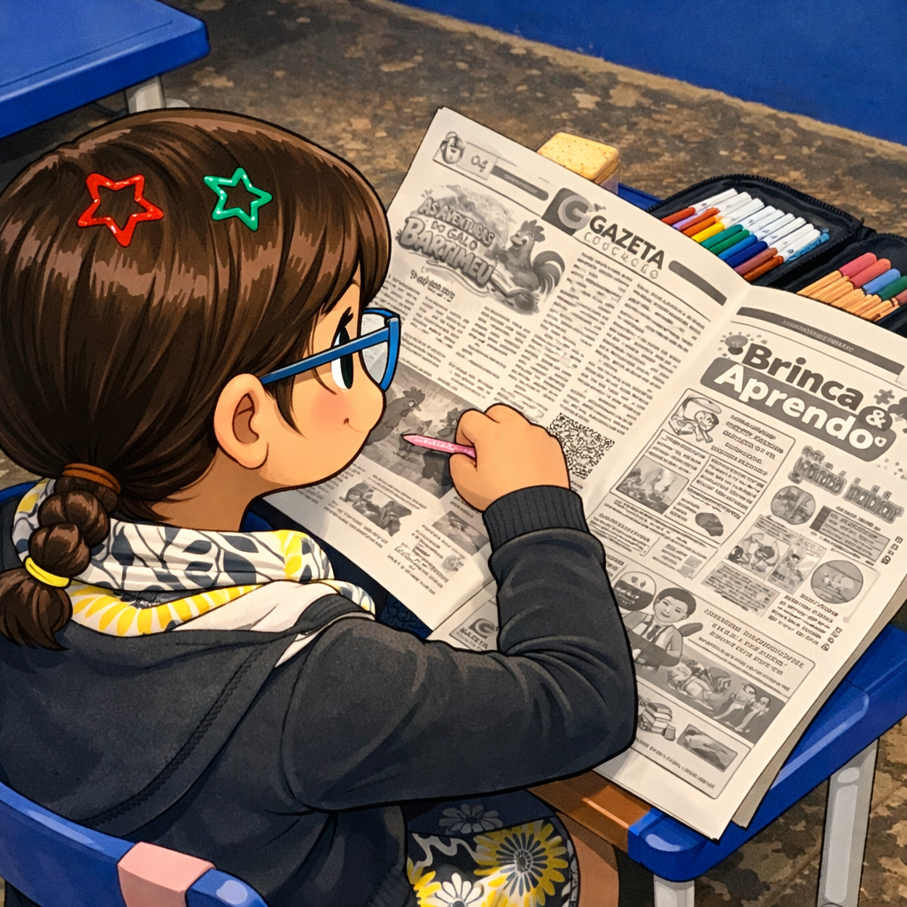 Jornal em sala de aula estimula leitura e interpretação na escola Marlene Vilarinho