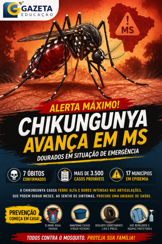 Mato Grosso do Sul em alerta: avanço da Chikungunya preocupa autoridades de saúde