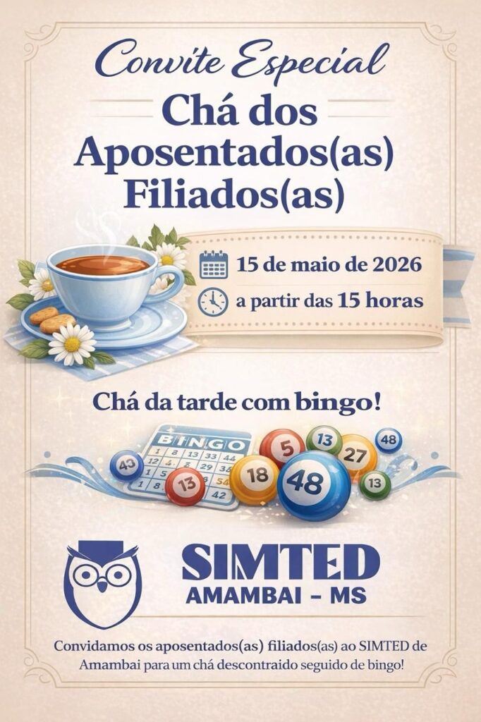 SIMTED promove Chá dos Aposentados como forma de reconhecimento aos filiados em Amambai