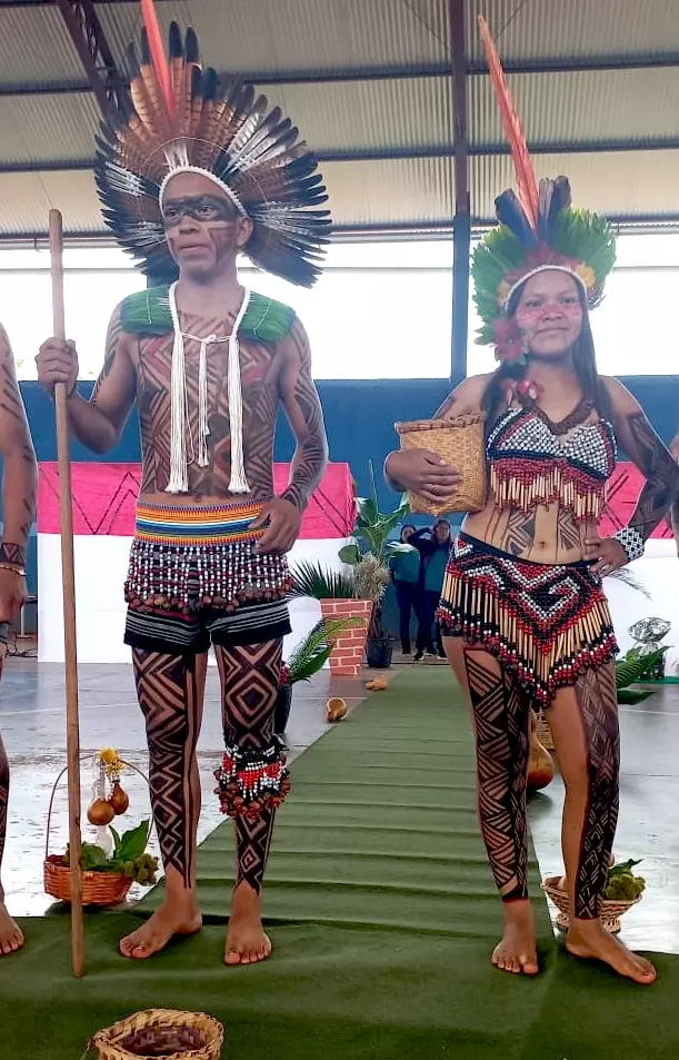 Trabalho desenvolvido no mês de abril referente à Semana dos Povos Indígenas na Escola Municipal Mbo’erenda Ypyendy