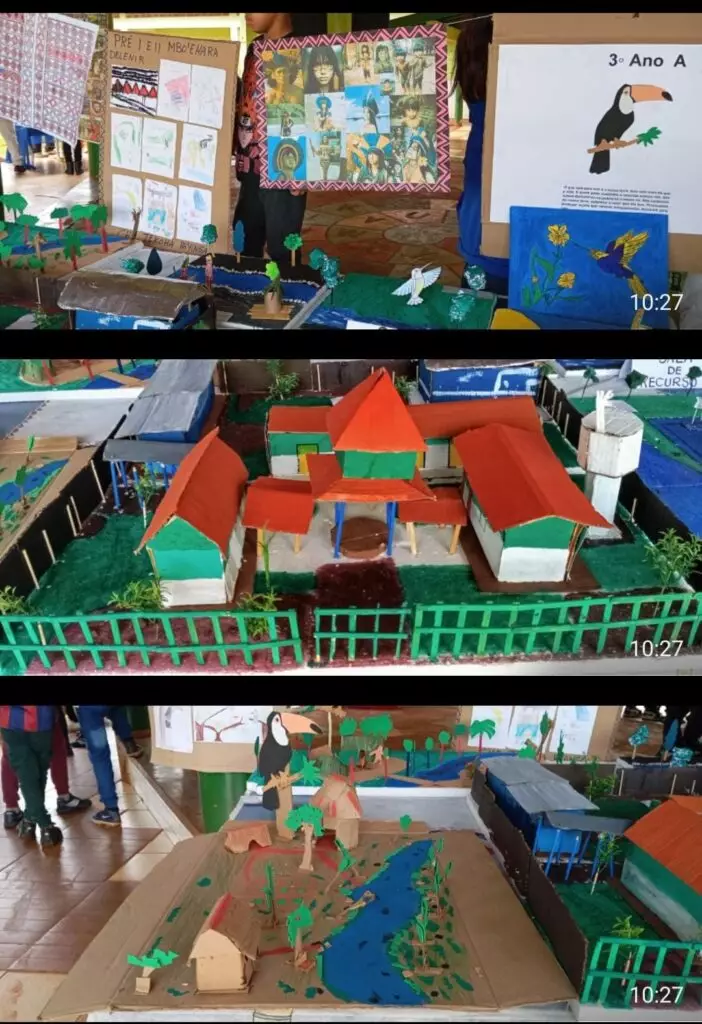 Trabalho desenvolvido no mês de abril referente à Semana dos Povos Indígenas na Escola Municipal Mbo’erenda Ypyendy