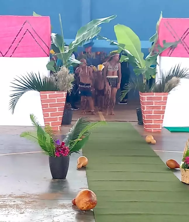 Trabalho desenvolvido no mês de abril referente à Semana dos Povos Indígenas na Escola Municipal Mbo’erenda Ypyendy