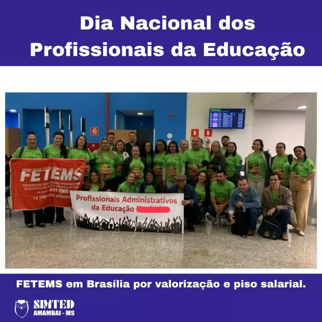 Simted de Amambai participa de mobilização nacional em defesa do piso dos profissionais da Educação