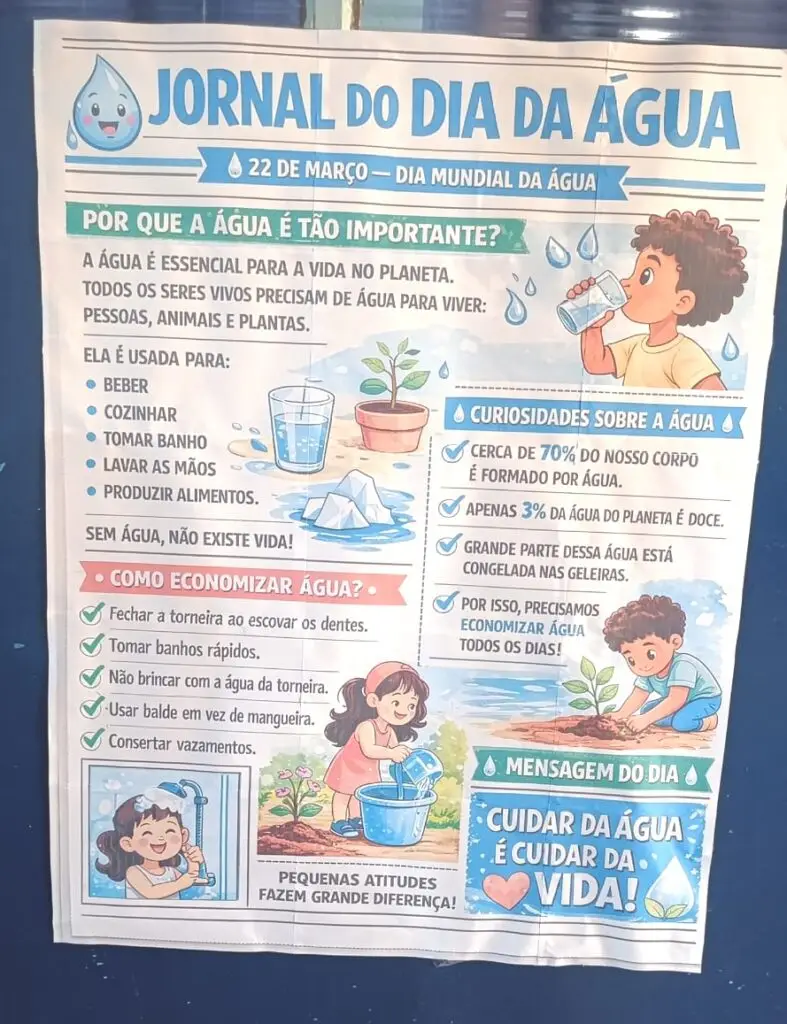 Atividades Educativas Marcam o Dia Mundial da Água na Escola Municipal Antônio Pinto da Silva
